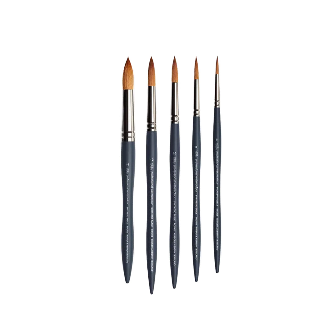 Winsor & Newton Professional apvalus sintetinis akvarelinis teptukas