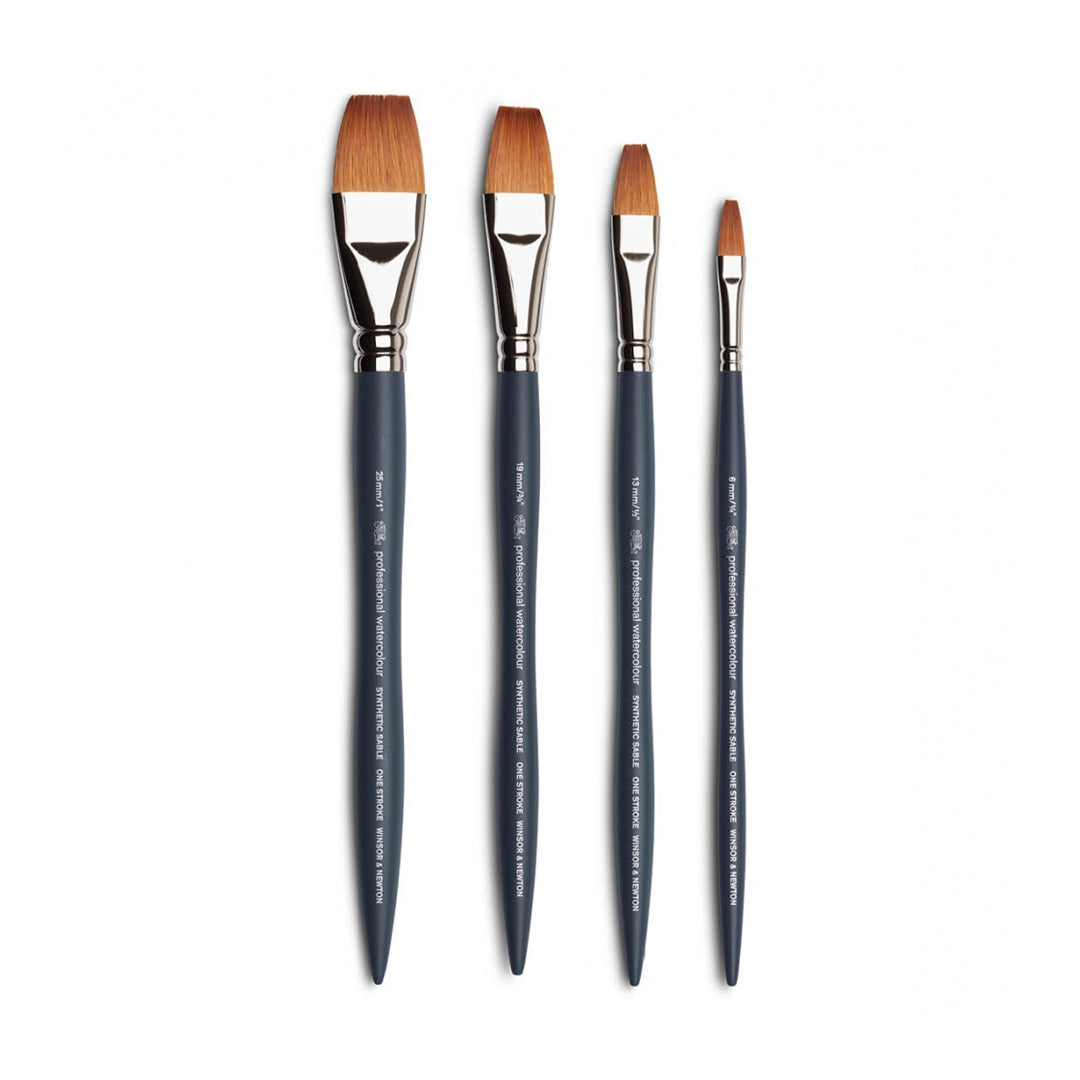 Winsor & Newton Professional sintetinis One Stroke plokščias teptukas