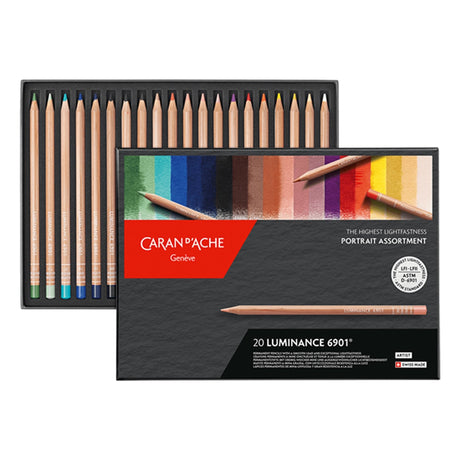 Caran d'Ache LUMINANCE Colored Pencils Portrait Set of 20
