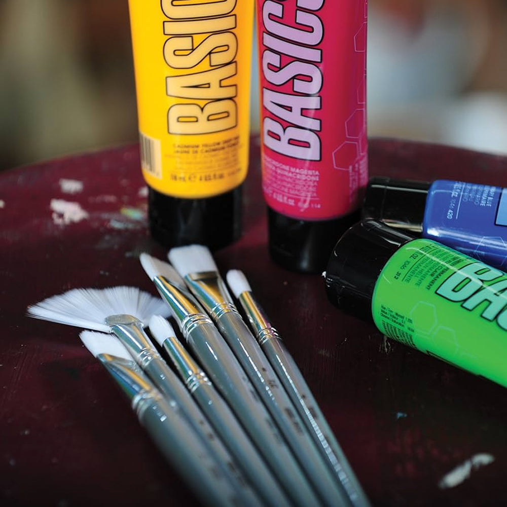 Liquitex Basics vėduoklinis sintetinis teptukas
