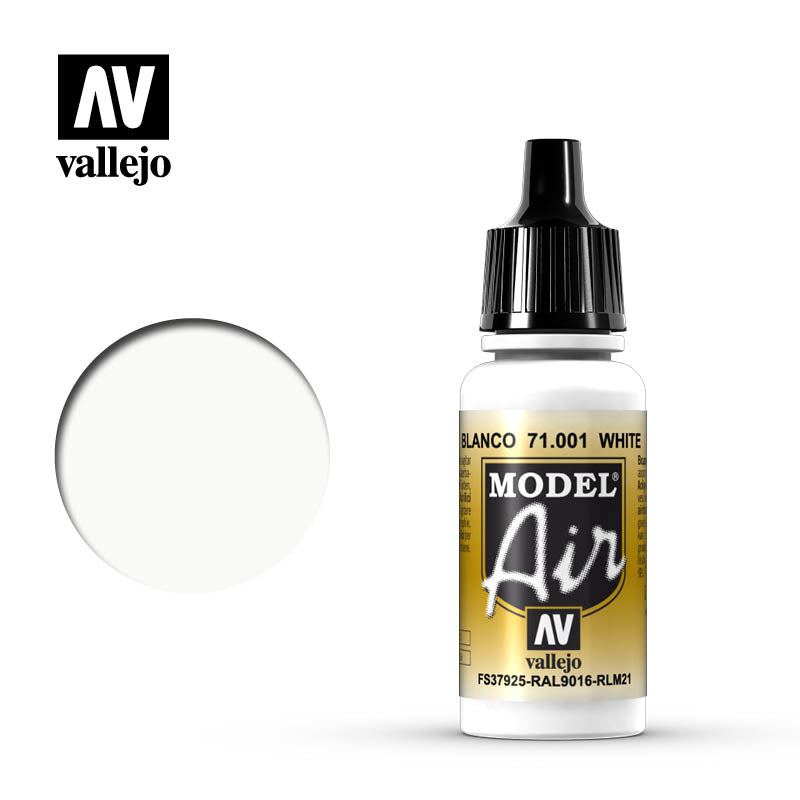 Vallejo Model Air dažai, spalvos 1-100 (1/3 dalis)