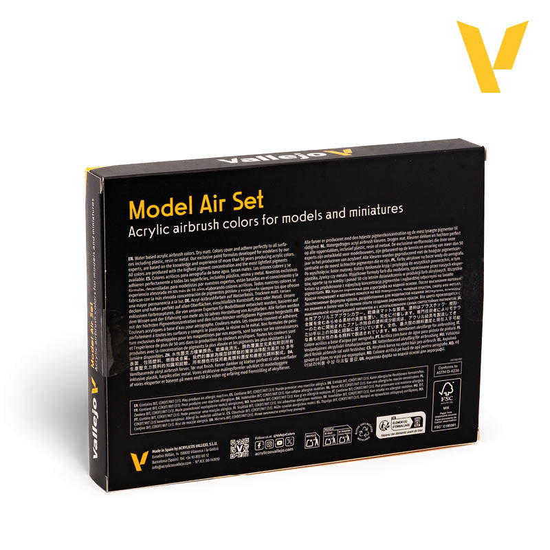 Vallejo RLM Colors Model Air Acrylic Paint Set, 16x17 ml
