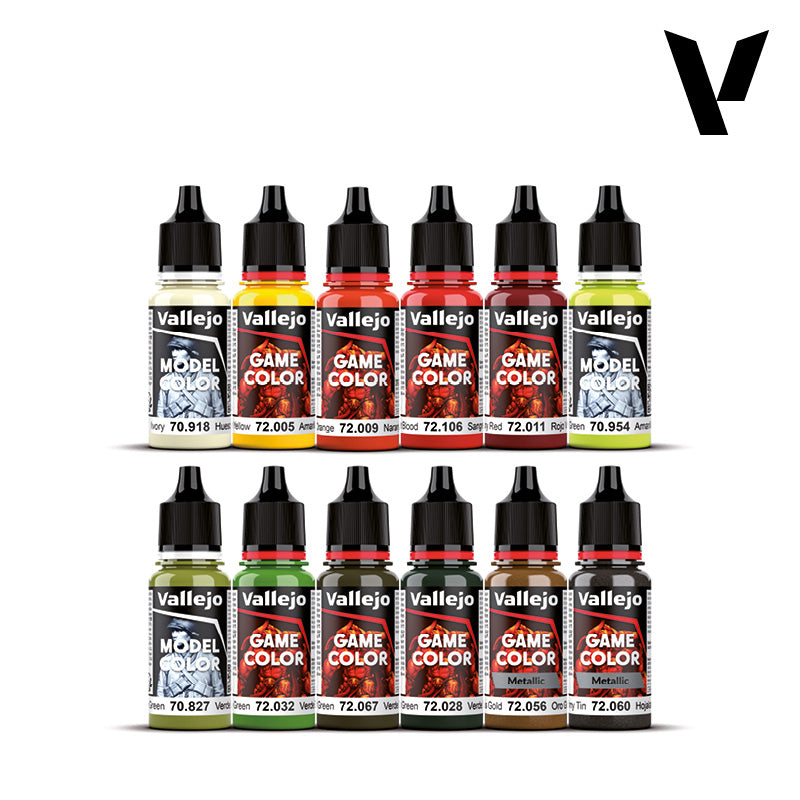 Vallejo Fantasy dažų rinkinys, 12x18 ml + 1x miniatiūra