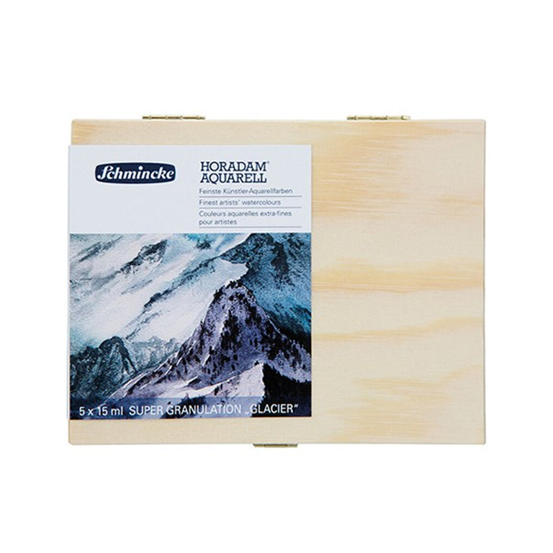 Schmincke Horadam Super Granulation Glacier akvarelinių dažų rinkinys medinėje dėžutėje, 5x15 ml