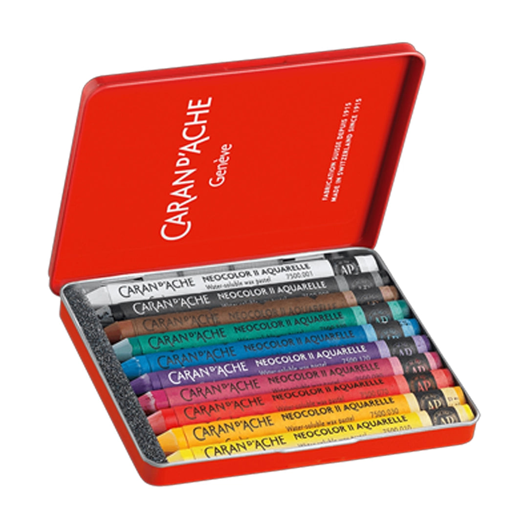 Caran d'Ache NEOCOLOR Water-Soluble Wax Oil Pastels Set of 10