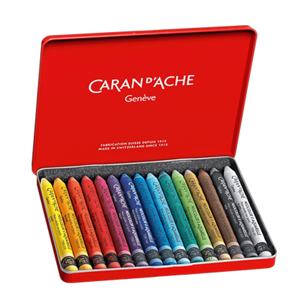 Caran d'Ache NEOCOLOR Water-Soluble Wax Oil Pastels Set of 15