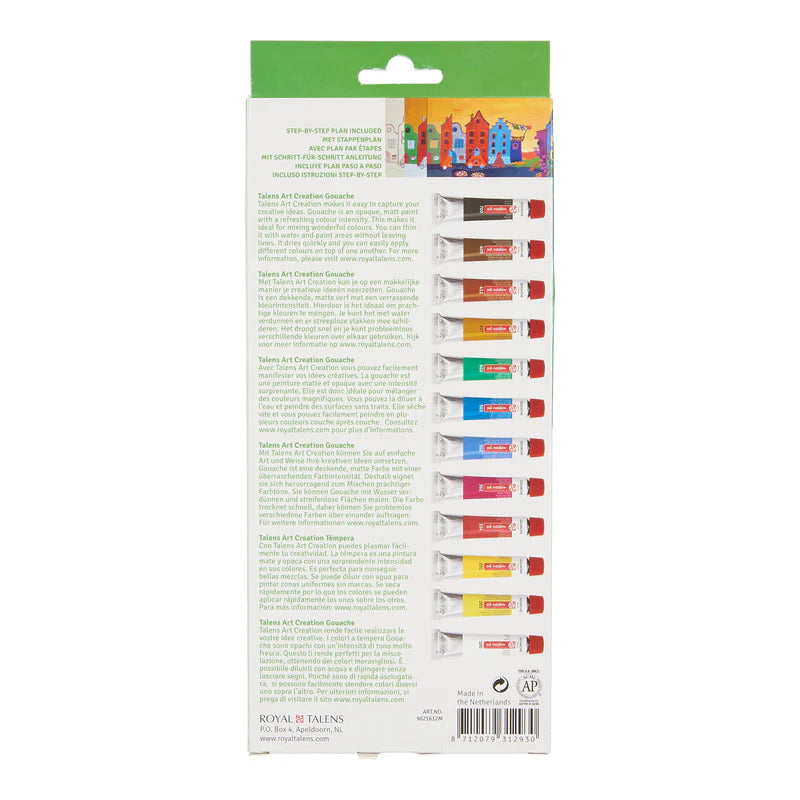 Talens Art Creation Gouache Set, 12x12 ml