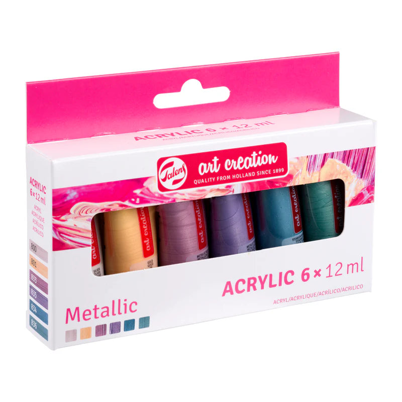 Talens Art Creation metalinių atspalvių akrilinių dažų rinkinys, 6x12 ml