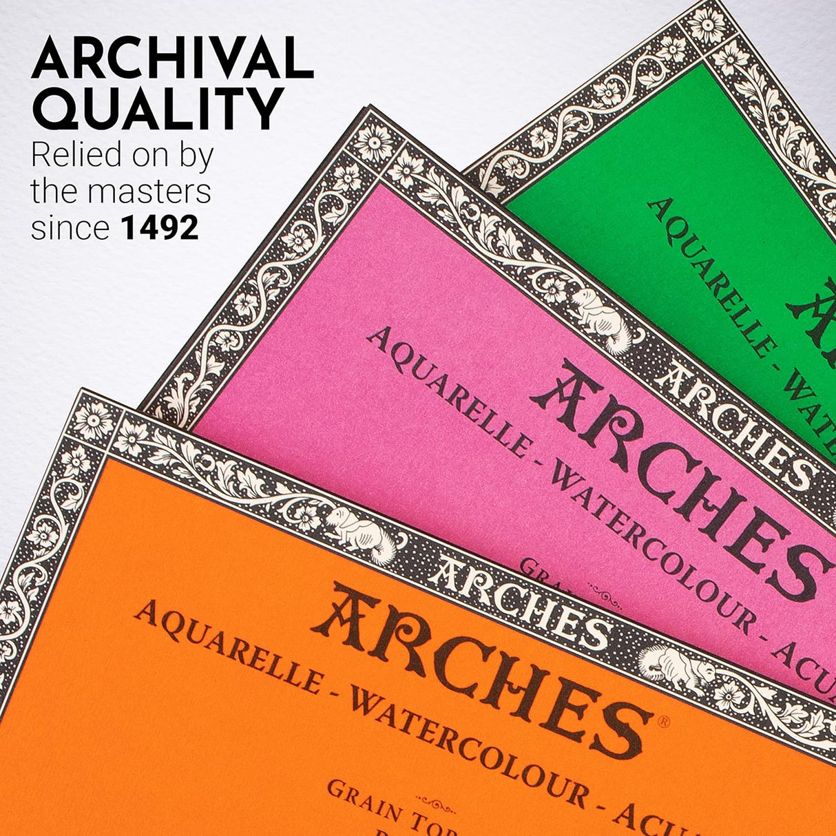 Arches akvarelinio popieriaus blokas, Cold Pressed, 300 gsm, 100 % medvilnė, 20 lapų