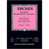 Arches Hot Pressed Watercolour Paper Pad, 100 % Cotton, 12 Sheets