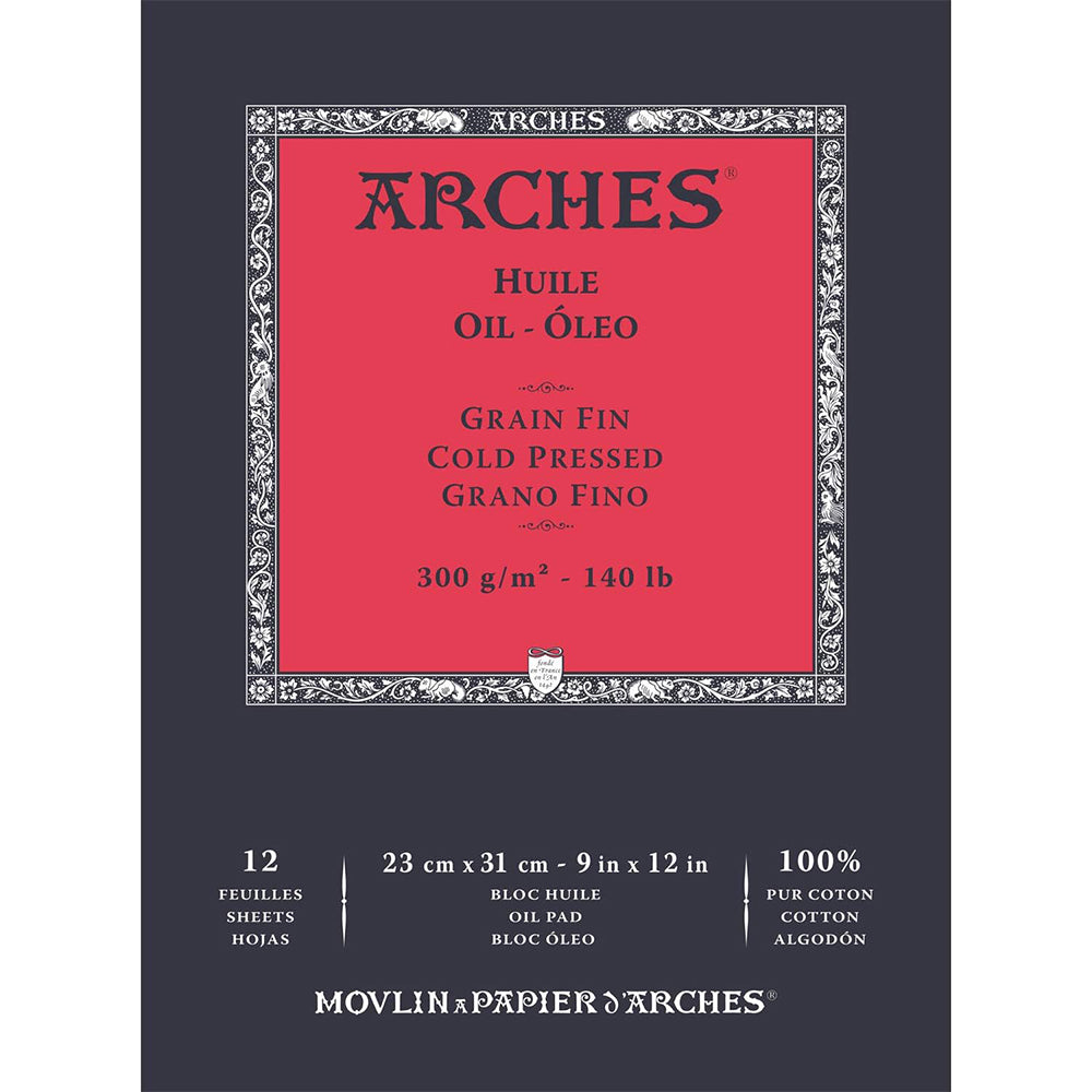 Arches popierius aliejinei tapybai, Cold Pressed, 100 % medvilnė, 12 lapų