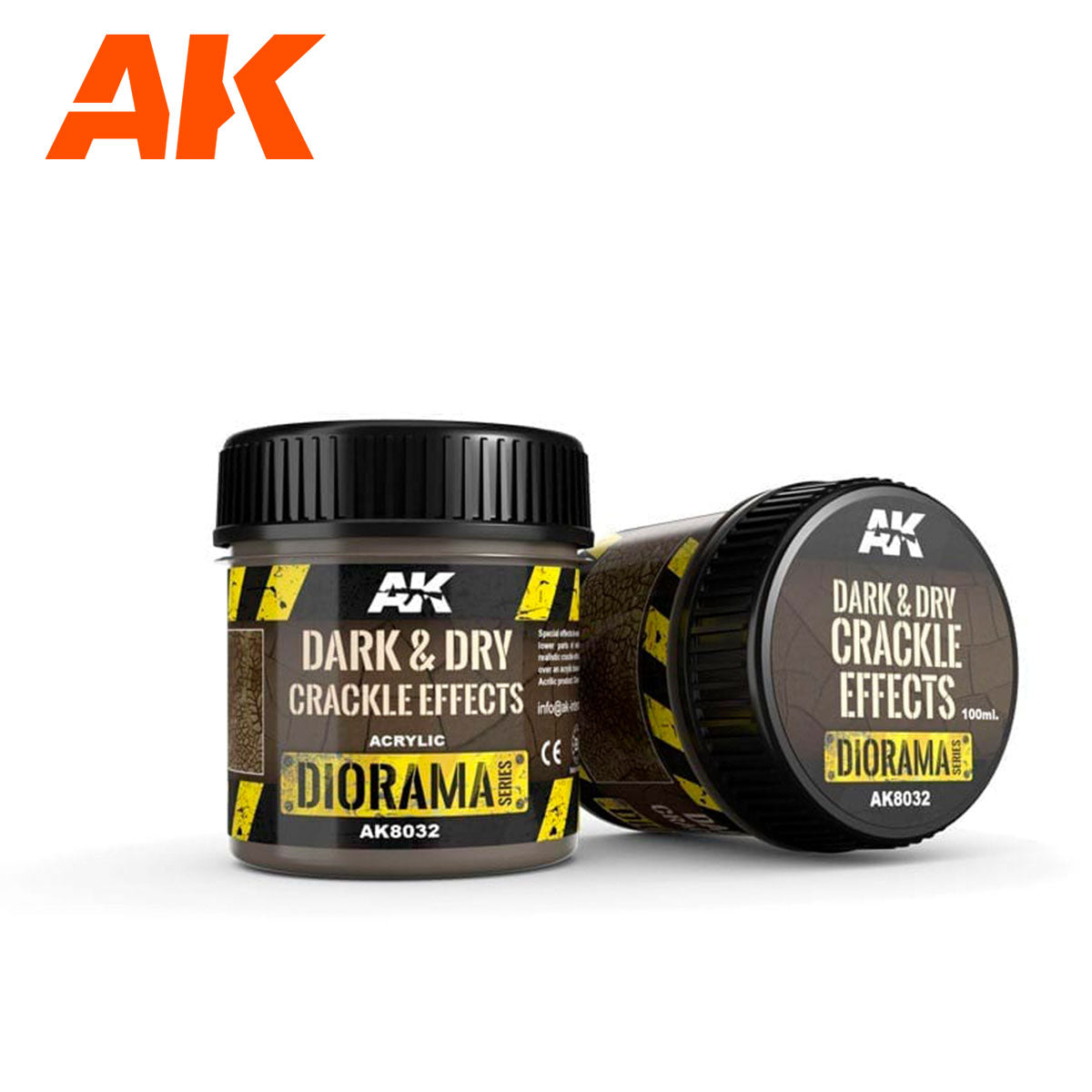 AK Interactive Diorama - Dark & Dry Crackle Effects tekstūra, 100 ml