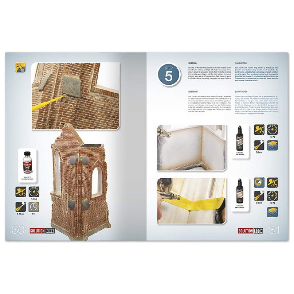 AMMO by Mig Solution Book "How to Paint Brick Buildings" mokomoji knyga