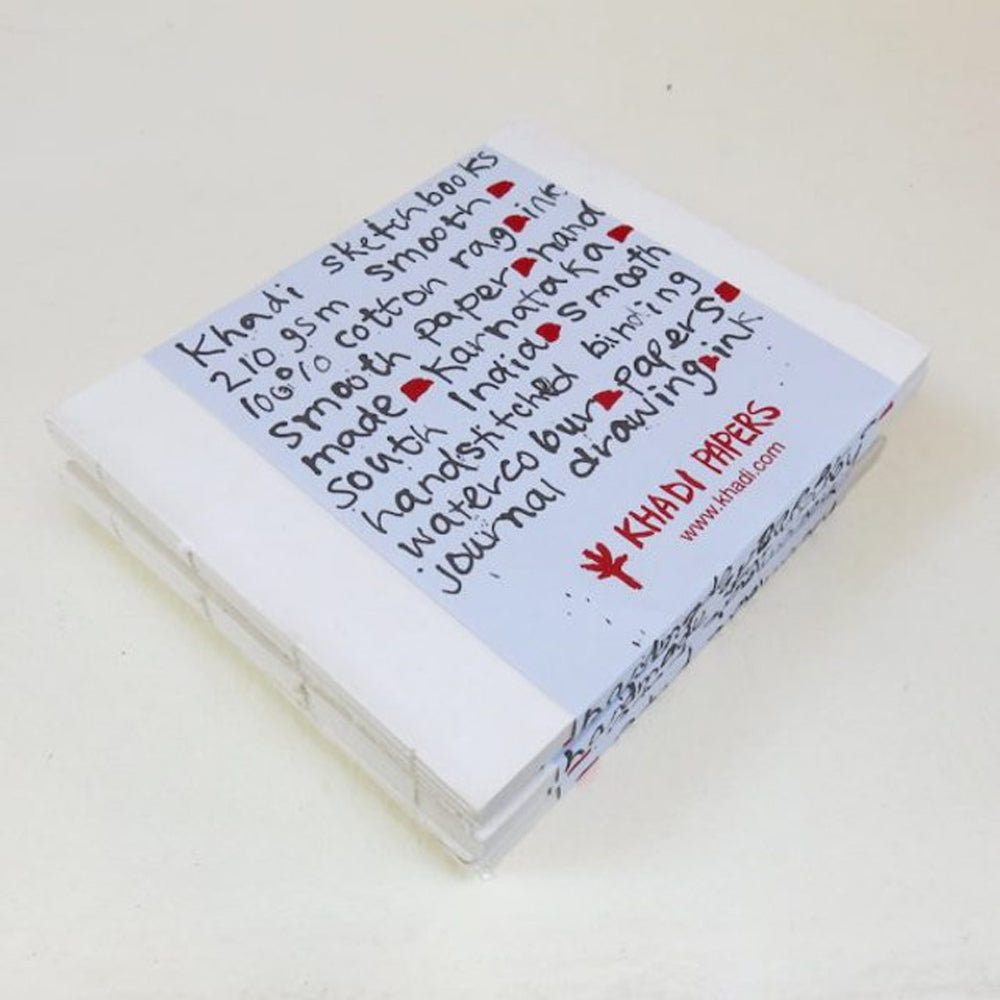 Handmade Khadi Paper Bound Sketchbook from India, 20 Pages, 210 gsm