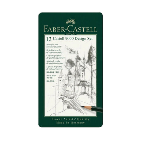 Faber-Castell 9000 grafitinių pieštukų rinkinys Design, 12 vnt.