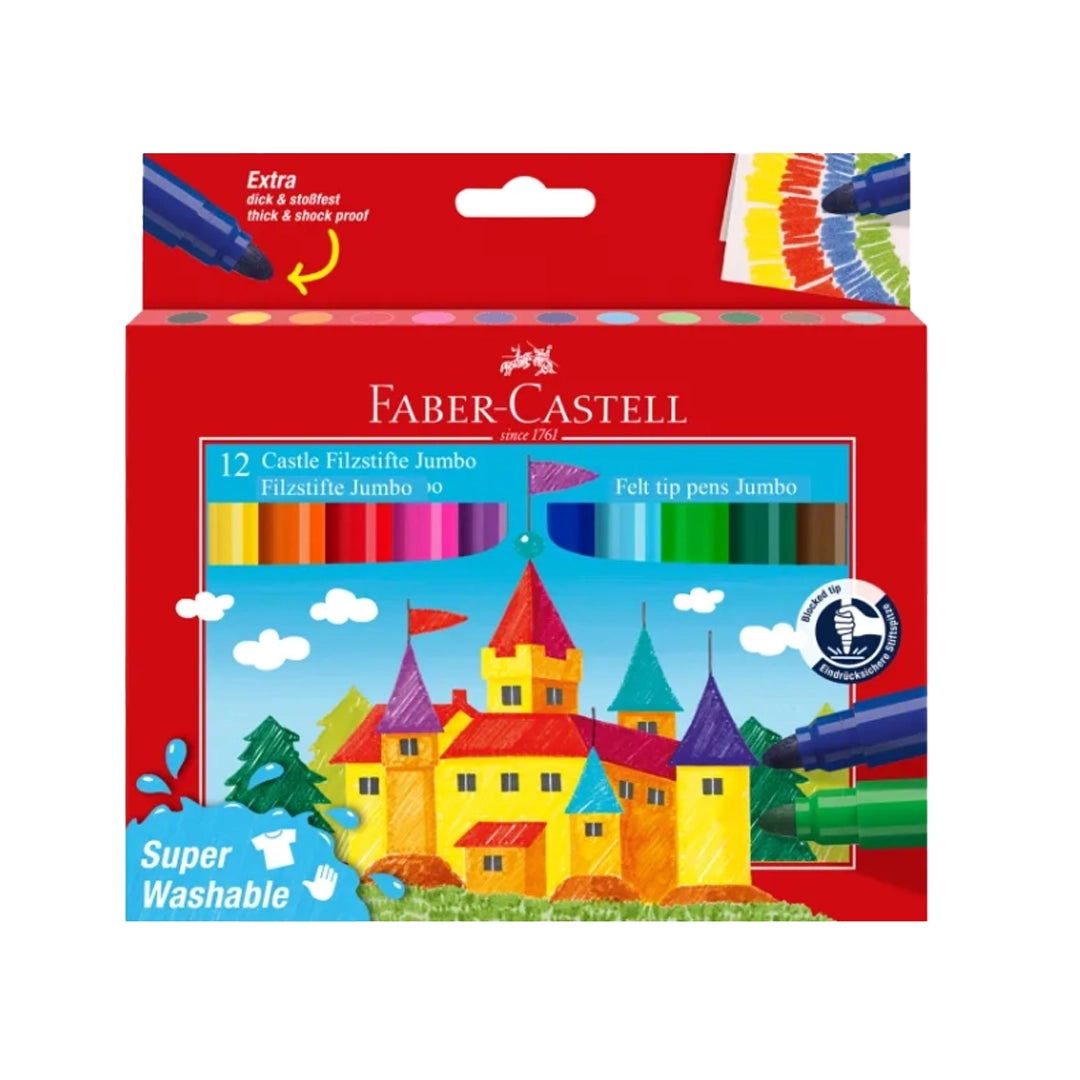 Faber-Castell Felt Tip Pens Jumbo, 12 colours
