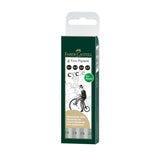 Faber-Castell Ecco Pigment grafinių rašiklių rinkinys, 4 vnt., juodos spalvos