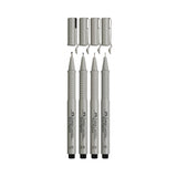 Faber-Castell Ecco Pigment grafinių rašiklių rinkinys, 4 vnt., juodos spalvos