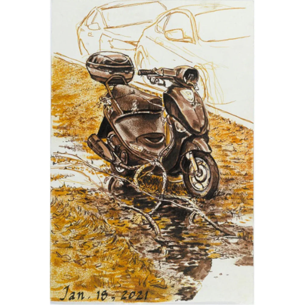 Faber-Castell Pitt Artist India Ink rašiklių piešimui rinkinys, 4 vnt., tamsios sepijos spalvos