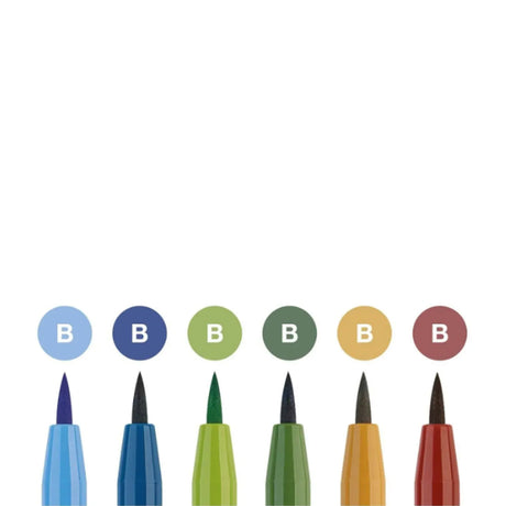 Faber-Castell Pitt Artist India Ink Brush Pen Landscape Set, 6 pcs., various colours