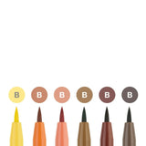 Faber-Castell Pitt Artist India Ink Terra teptukinių rašiklių piešimui rinkinys, 6 vnt., įvairių spalvų