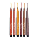 Faber-Castell Pitt Artist India Ink Terra teptukinių rašiklių piešimui rinkinys, 6 vnt., įvairių spalvų