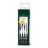 Faber-Castell Pitt Artist India Ink rašiklių rinkinys, 4 vnt., juodos spalvos, B, SB, SC, 1.5