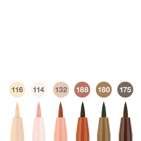 Faber-Castell Pitt Artist India Ink Brush Pen Set, 6 pcs., Portrait