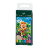Faber-Castell Pitt Artist India Ink teptukinių rašiklių rinkinys, 6 vnt., Springtime