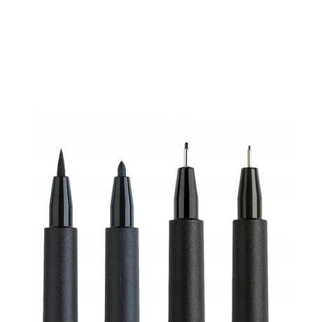 Faber-Castell Pitt Artist India Ink rašiklių rinkinys, 4 vnt., juodos spalvos, SB, 1.5, F, XS