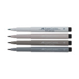 Faber-Castell Pitt Artist India Ink rašiklių rinkinys, 4 vnt., pilki atspalviai, B