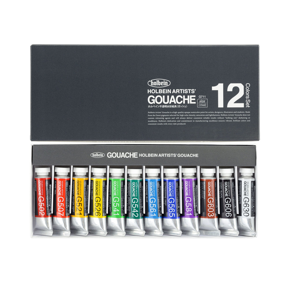 Holbein Artists’ guašo tūbelėse rinkinys, 12x15 ml