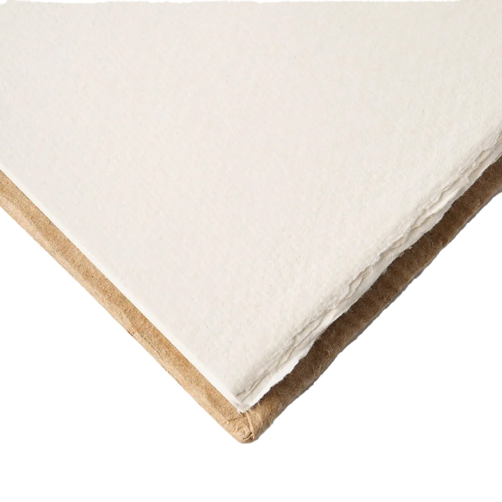 Khadi rankų darbo popieriaus eskizavimo knygutė kieta nugarėle iš Indijos, 40 psl., 210 gsm