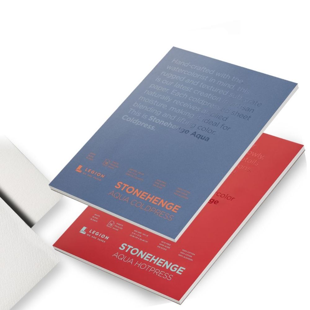 Stonehenge Aqua White watercolour paper, 15 sheets, 300 gsm