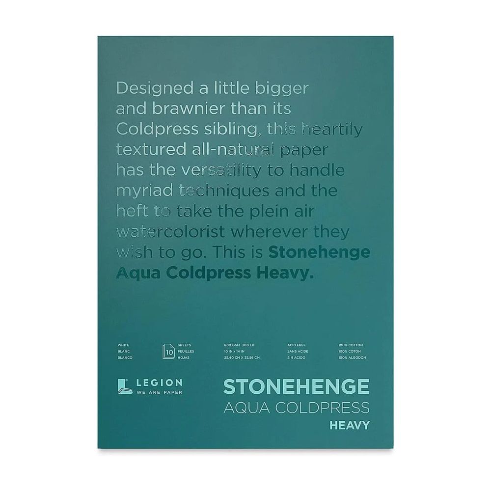 Stonehenge Aqua White watercolour paper, 10 sheets, 300 lb