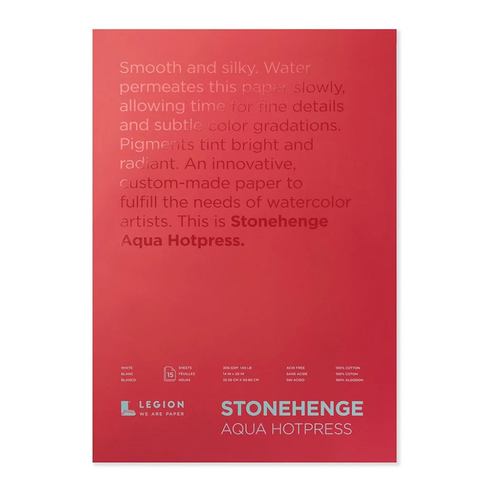 Stonehenge Aqua White watercolour paper, 15 sheets, 300 gsm