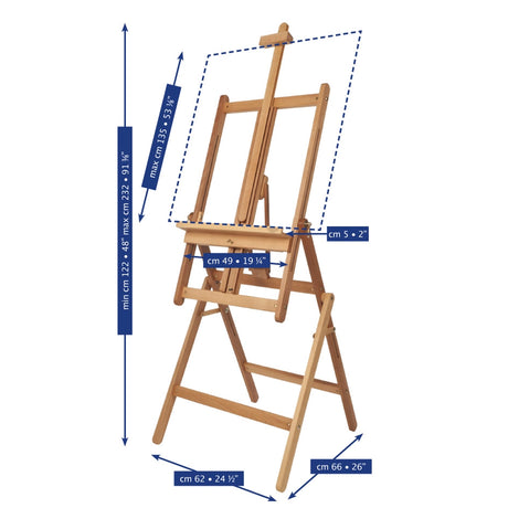 MABEF Studio Easel with Adjustable Angle