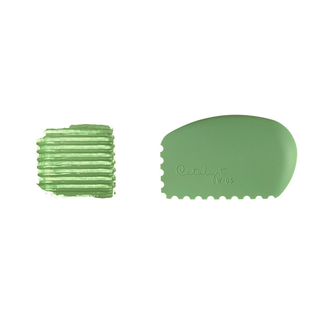 Princeton Brush Catalyst™ Wedge silikoninis tapybos įrankis, žalios spalvos, No. 3