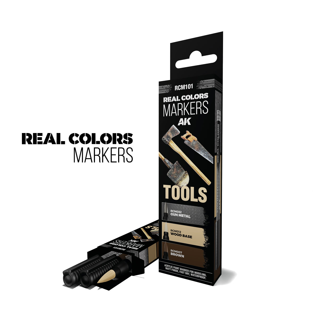 AK Interactive Real Colors Markers Tools rinkinys, 3 markeriai