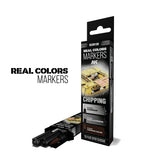AK Interactive Real Colors Markers Chipping rinkinys, 3 markeriai