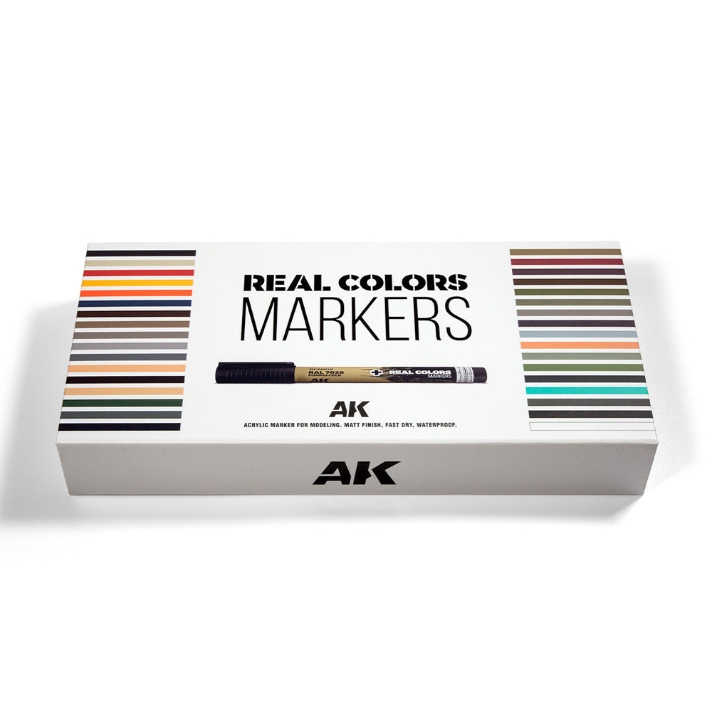 AK Interactive Real Colors Markers rinkinys, 34 markeriai