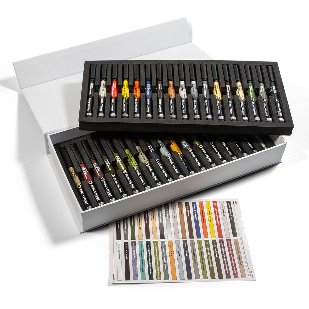 AK Interactive Real Colors Markers rinkinys, 34 markeriai