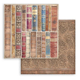 Stamperia Double-Sided Scrapbooking Paper Set - Vintage Library Backgrounds Selection, 10 units
