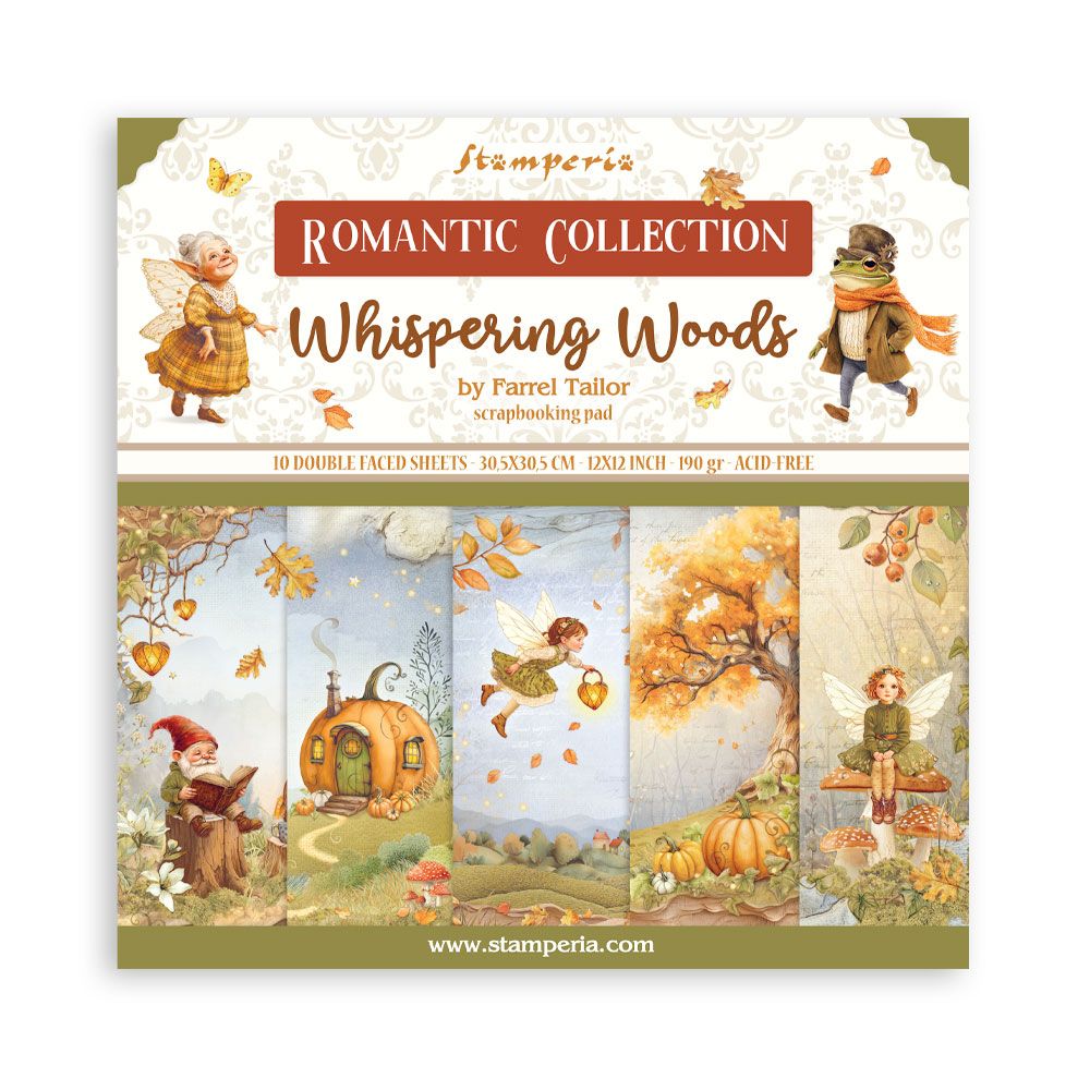 Stamperia Double-Sided Scrapbooking Paper Set - Whispering Woods, 10 units