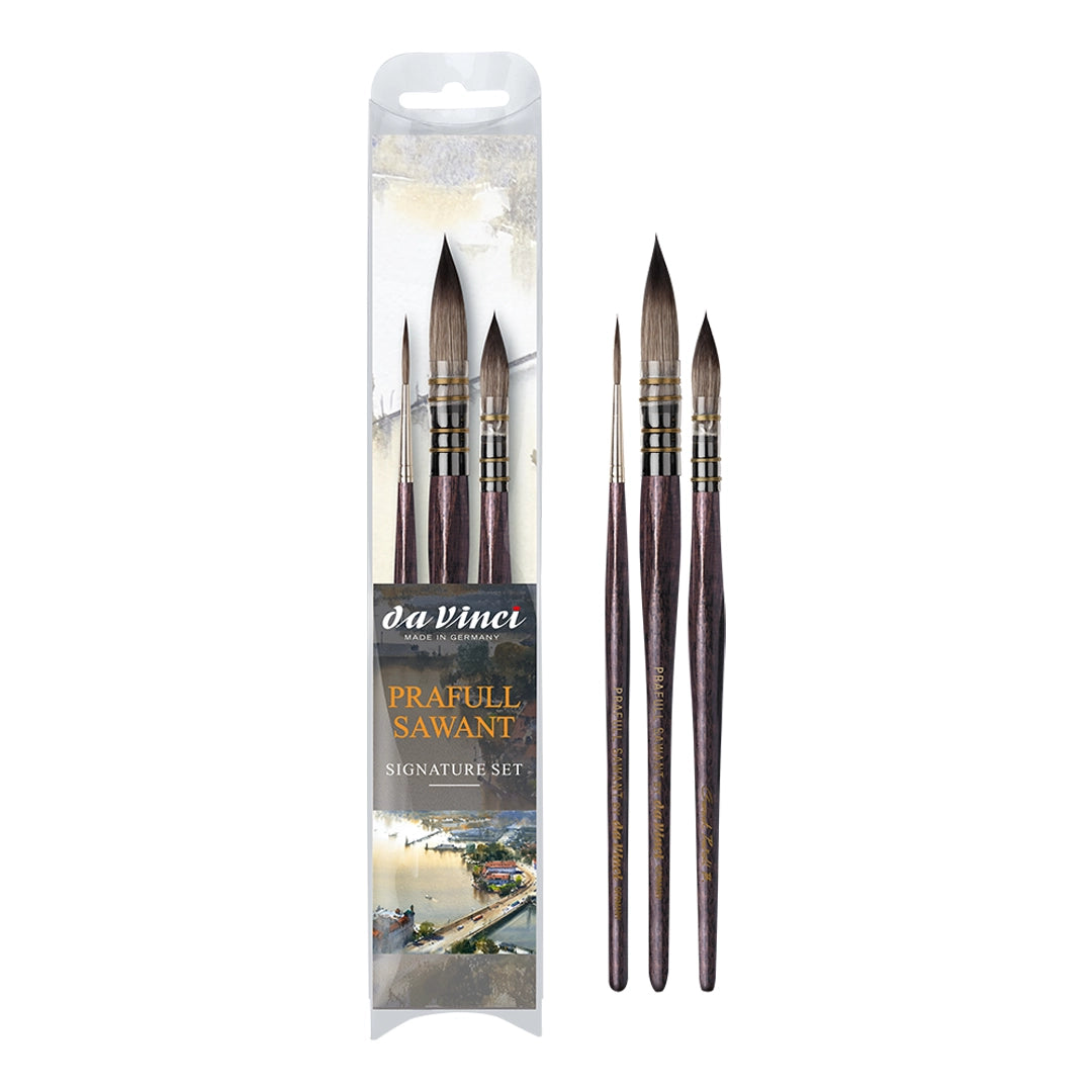 Da Vinci Prafull Sawant Watercolor Brushes Set, 3 pcs.