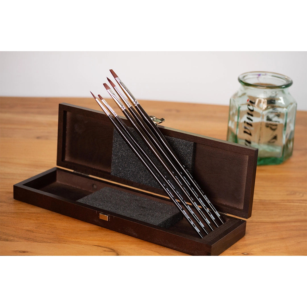 Da Vinci Top-Acryl Brushes Set in a Wooden Box, 5 pcs.
