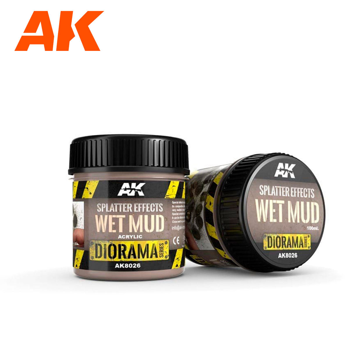 AK Interactive Diorama - Splatter Wet Mud tekstūra, 100 ml