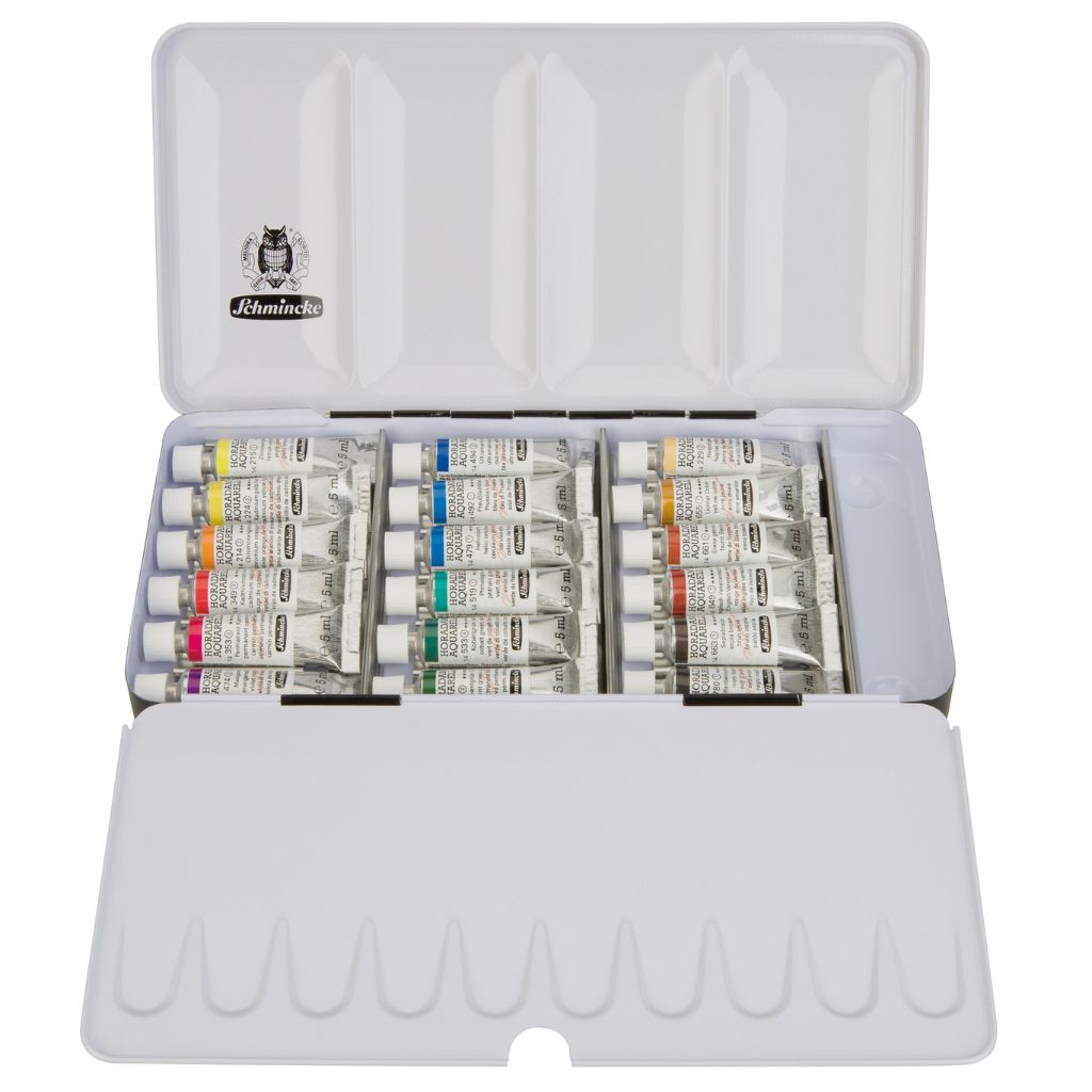Schmincke Horadam akvarelės rinkinys metalinėje dėžutėje, 18x5 ml