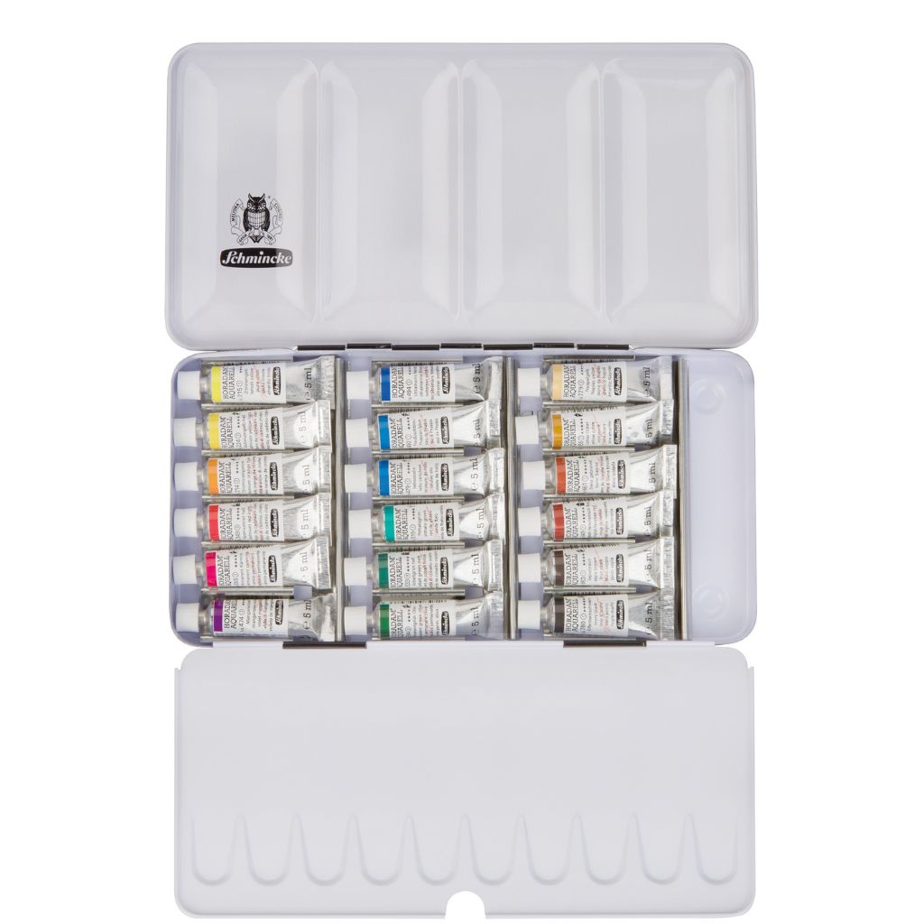 Schmincke Horadam akvarelės rinkinys metalinėje dėžutėje, 18x5 ml