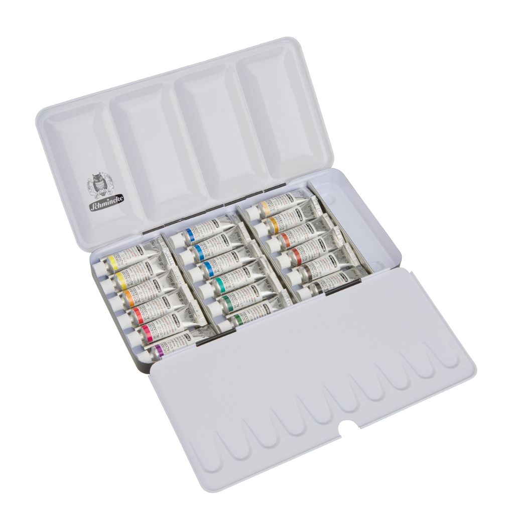 Schmincke Horadam akvarelės rinkinys metalinėje dėžutėje, 18x5 ml